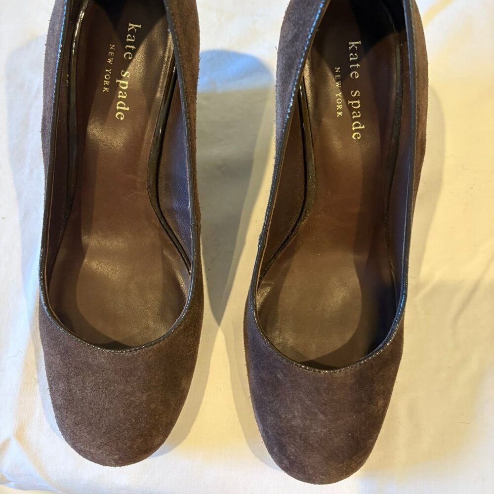 Kate Spade size 6-1/2 brown suede wedge shoes